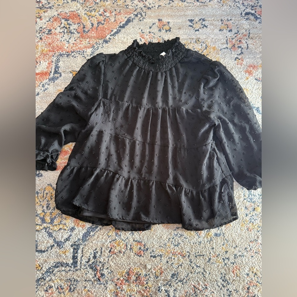 Elegant Black sheer Women's Top - Picture 1 of 2